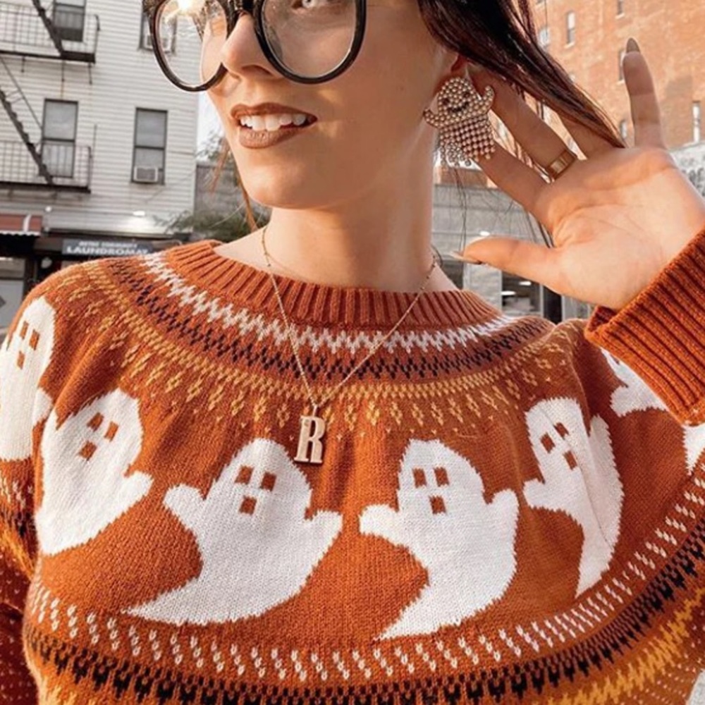 NEW goth Halloween ghosts ugly sweater - Picture 4 of 4